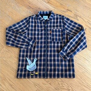 Butter Goods Gullwing Plaid Zip Shirt, Size XL